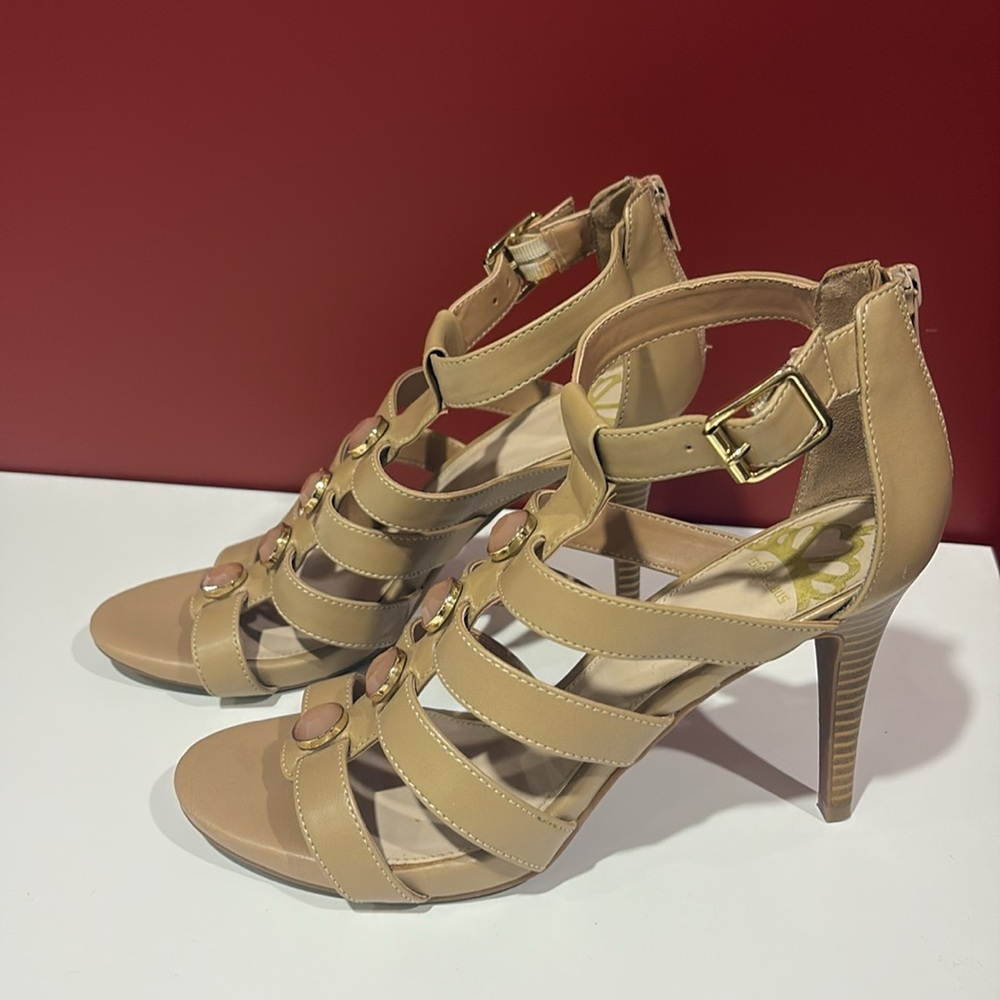 Fergalicious Tan Gladiator Sandals with Studded Straps